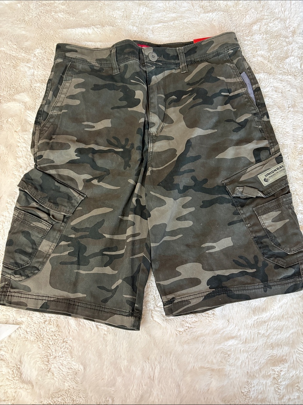 UNIONBAY Men's Camouflage Cargo Shorts - Green/Brown Camo Size 34